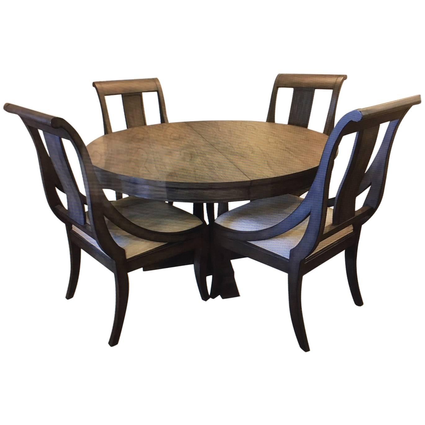 Grey Dining or Kitchen Table with Four Chairs by Hekman