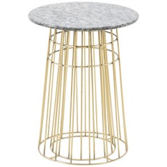 Rami sculptural Granite and Brass Side Table