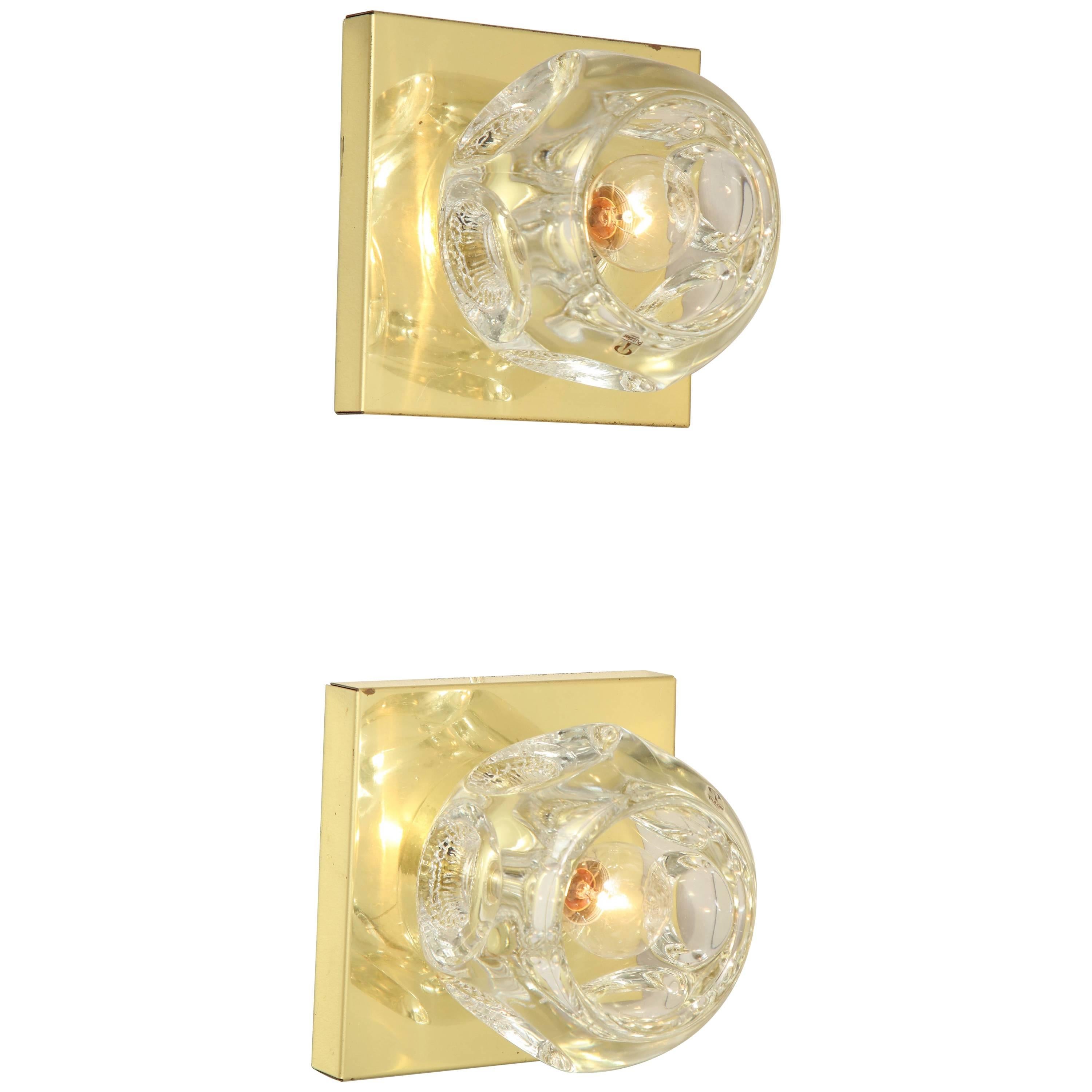 Pair of Peill and Putzler Flush Mount or Sconces For Sale