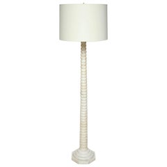 Unusual Italian White Marble Floor Lamp, circa 1970s
