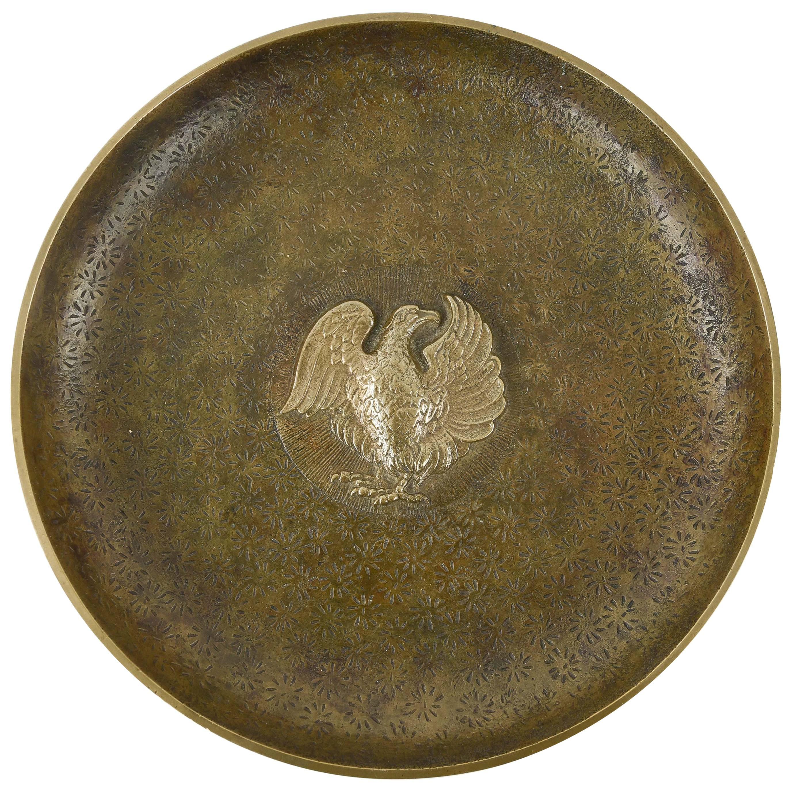 Tinos Bronze, Art Deco Dish or Charger with Eagle