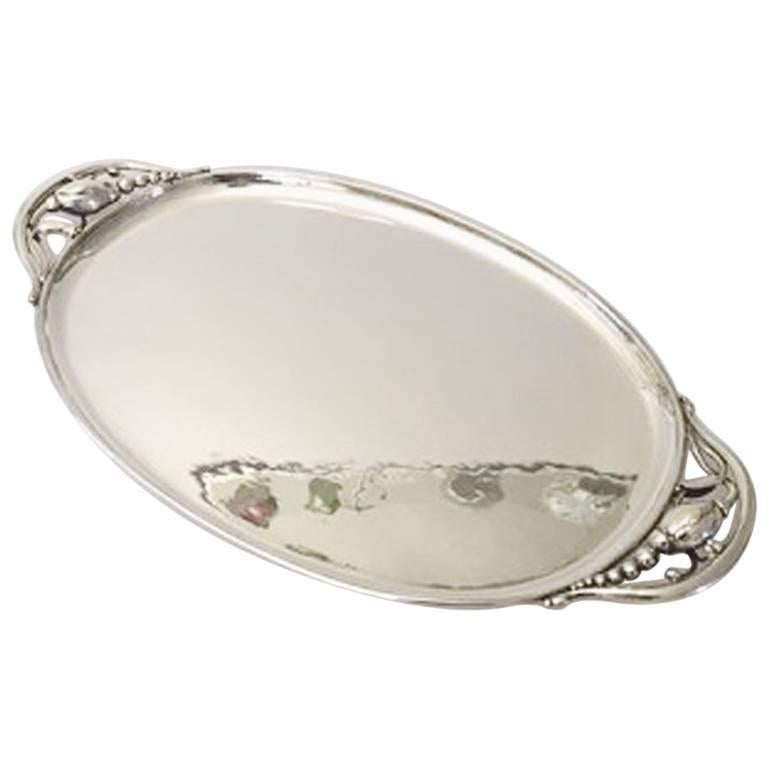 Georg Jensen Sterling Silver Blossom Serving Tray #2H For Sale