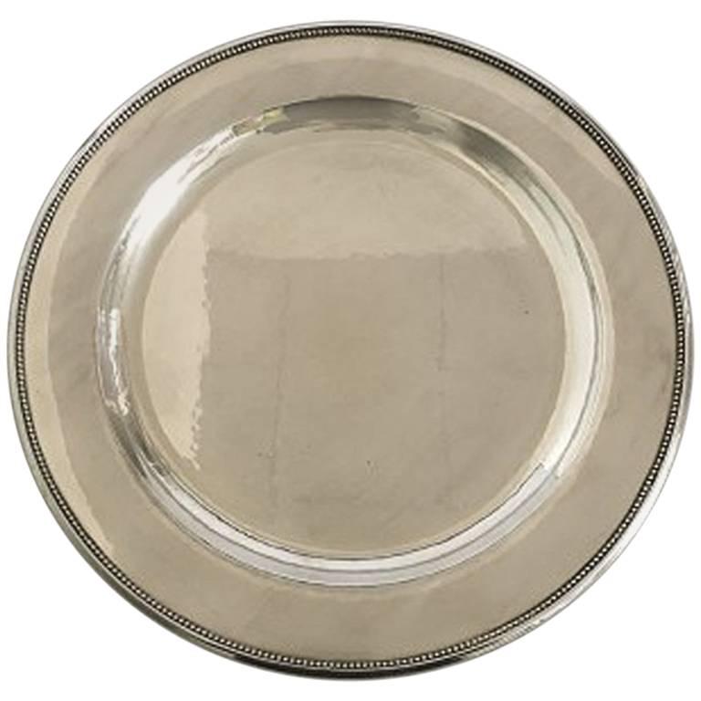 Georg Jensen Sterling Silver Plate/Tray No. 210 N For Sale