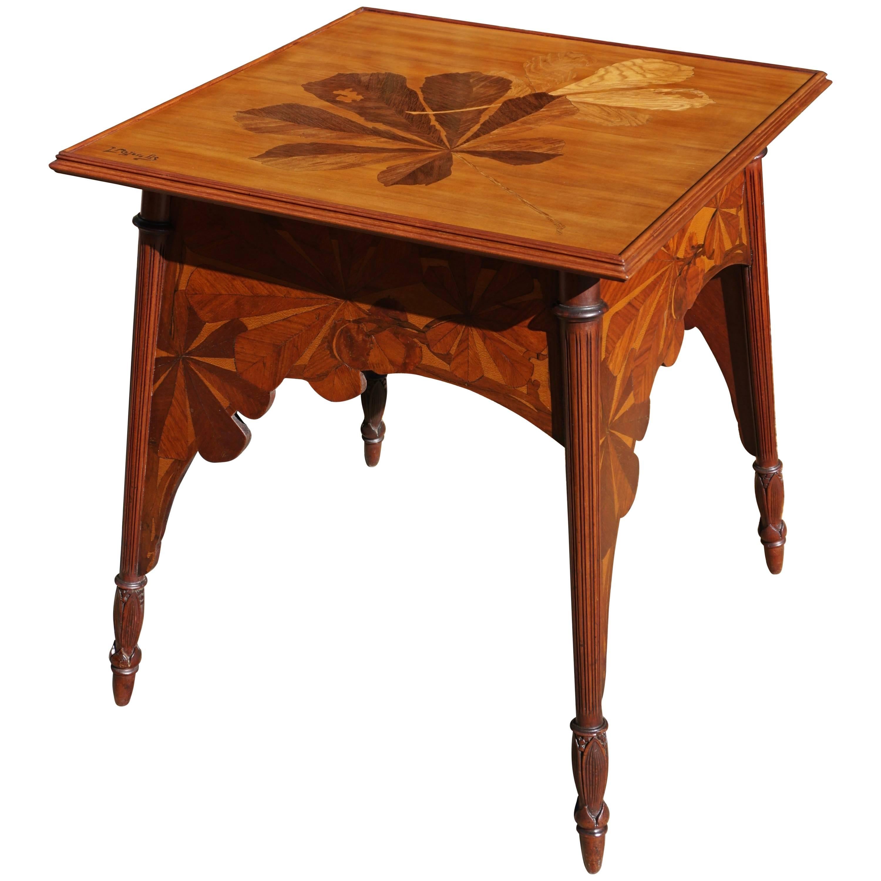Louis Majorelle Signed French Art Nouveau Game Table, circa 1900 For Sale