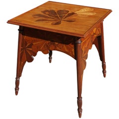 Mesa de juego francesa Art Nouveau firmada por Louis Majorelle, hacia 1900