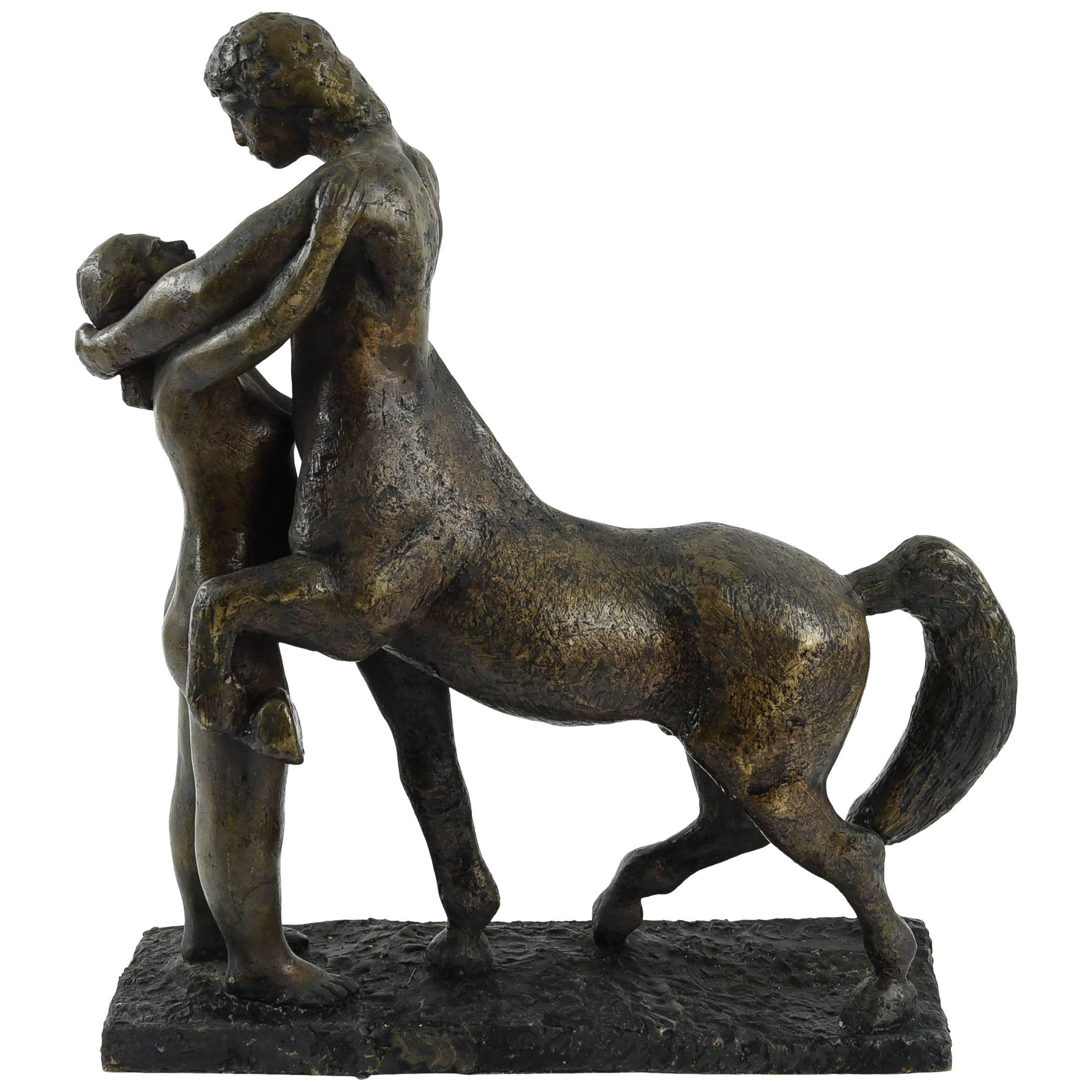 Bronze Centaur and woman Sculpture