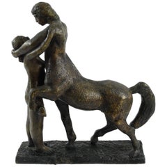 Bronze Centaur and woman Sculpture