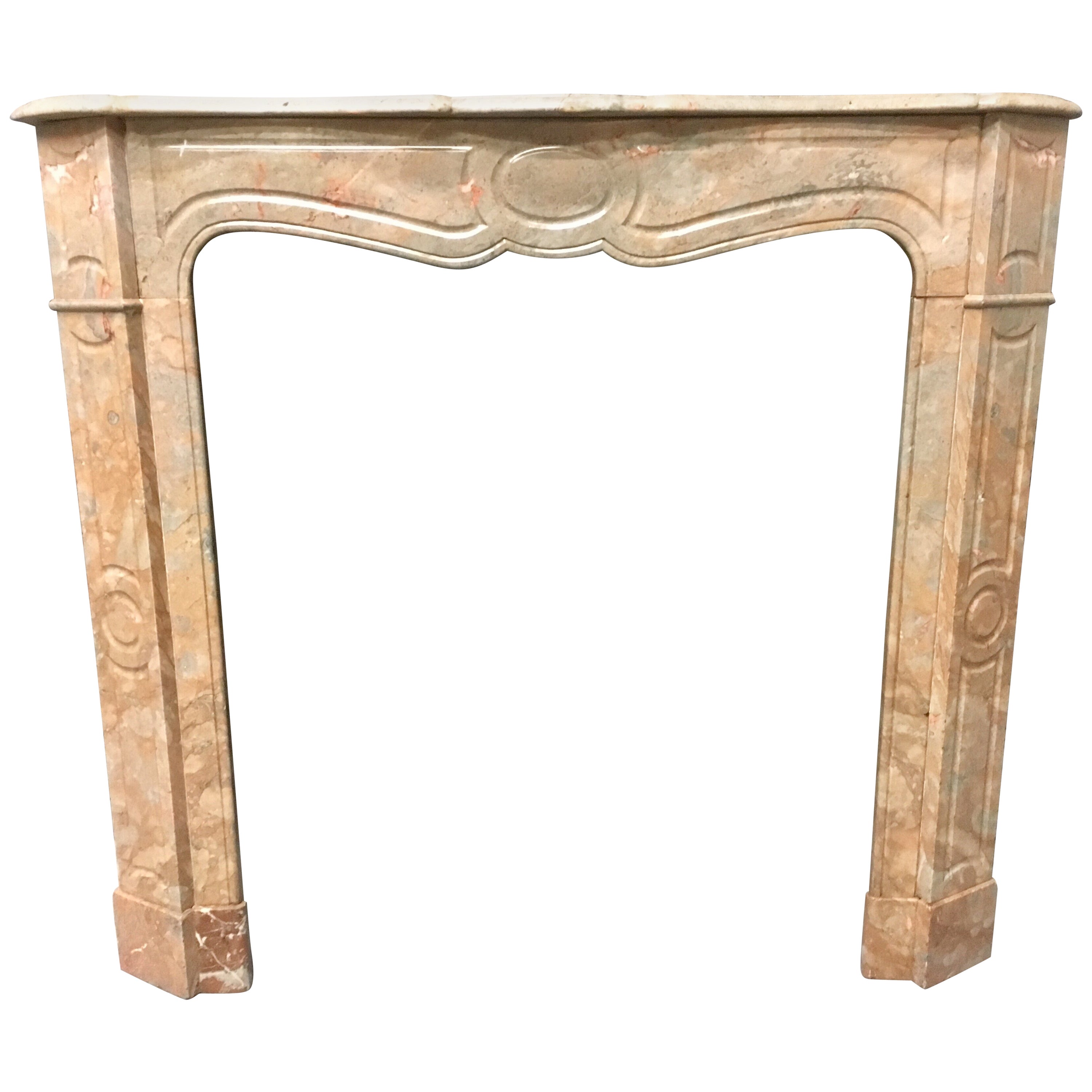French Parisian Antique Taupe Marble Fireplace, Paris, France, Circa 1880S French Parisian Antique Taupe Marble Fireplace, Paris, France, Circa 1880S