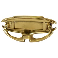 Used Polished Brass Mail Slot and Door Knocker