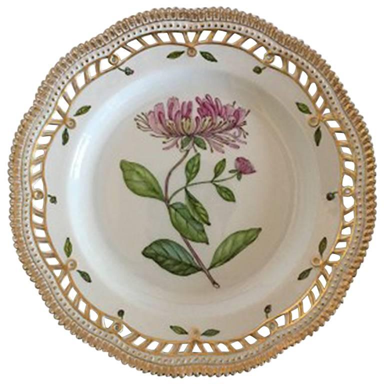 Royal Copenhagen Flora Danica Dinner Plate No. 3553 with Pierced Border For Sale