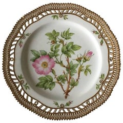 Royal Copenhagen Flora Danica Luncheon Plate with Pierced Border No. 20/3554.