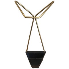 1950s Modernist European Brass and Iron Umbrella Holder