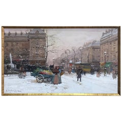 Antique Eugène Galien Laloue "La Place Pigalle", circa 1910