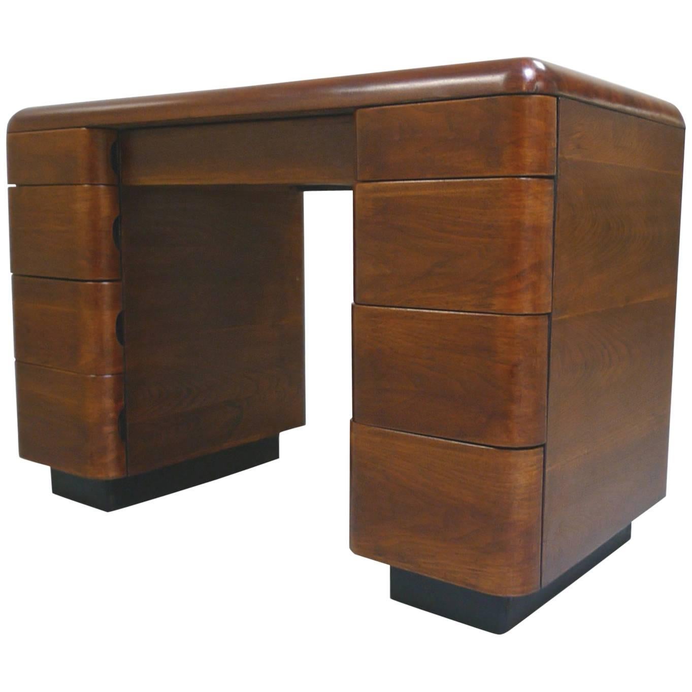 Paul Goldman 1940s Art Deco Rosewood Veneer Desk