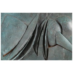 Midcentury Brutalist Style Brass Sculpture Signed Voss, Edition 2/7
