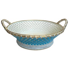 Minton Porcelain Basket, Turquoise & Gilt Decoration for Goode & Co, circa 1886