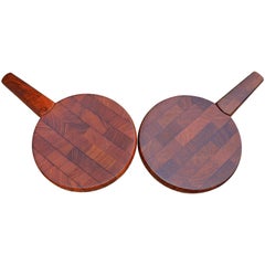 Vintage Pair of Jens Quistgaard for Dansk Single Teak Cutting Boards with Hidden Knives