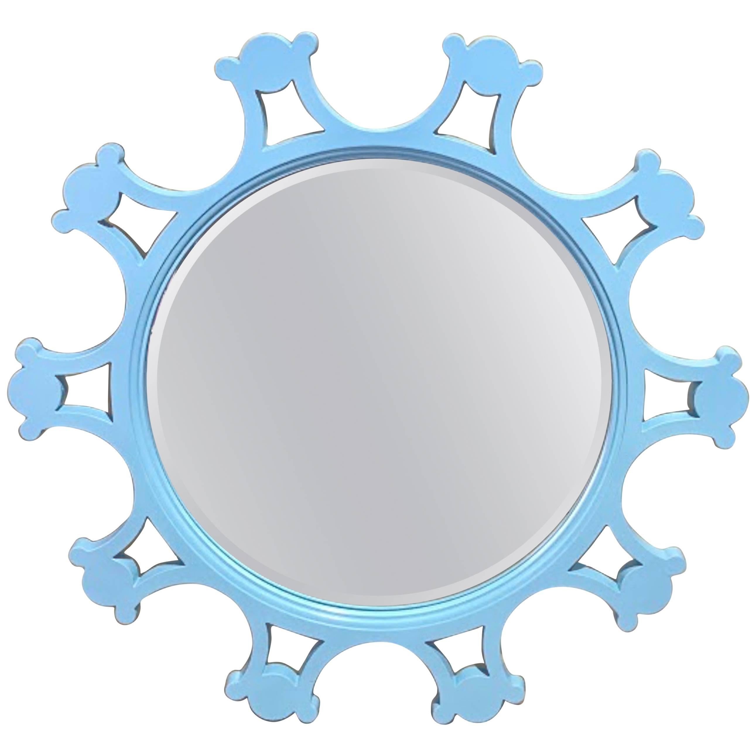 Tony Duquette Style Turquoise Sunburst Mirror