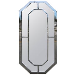 Milo Baughman Chrome Trellis Motif Mirror