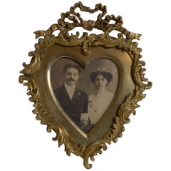 Quality Small Antique Heart Shaped Photograph Frame, circa 1880