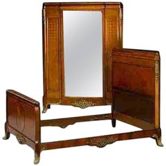 Used Ormolu Mounted Parquetry Armoire Wardrobe and Bedstead