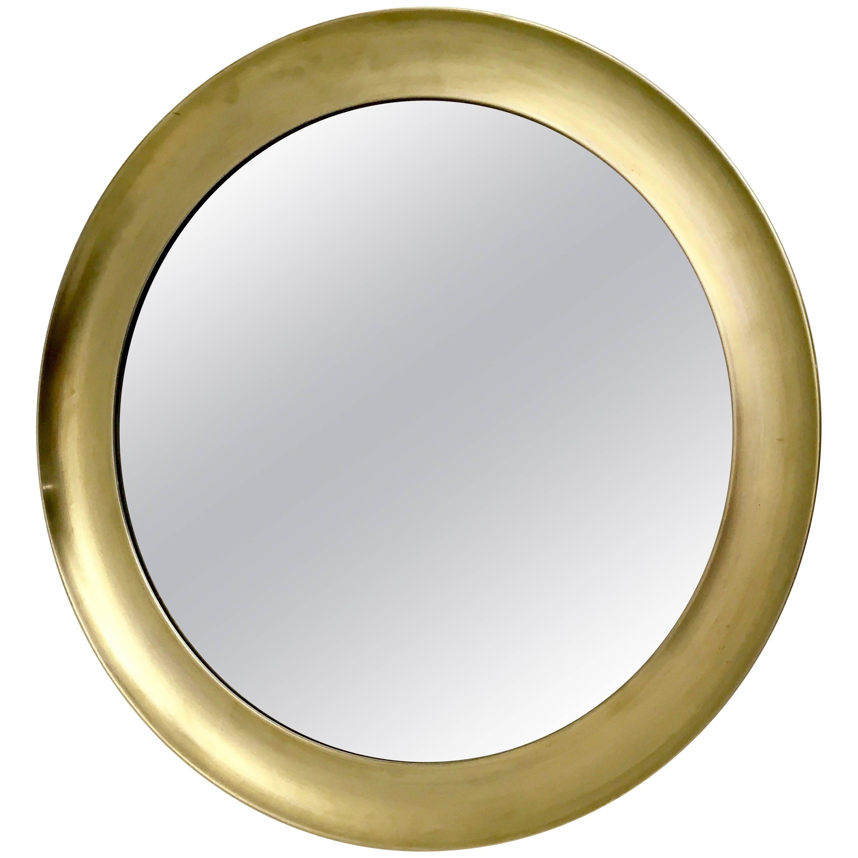 Large Brass Wall Mirror by Sergio Mazza, Italy, 1970s