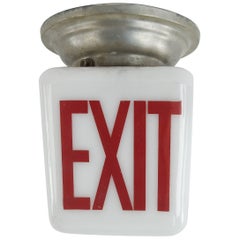 Simes Vintage Art Deco Emergency Exit Sign Light Fixture