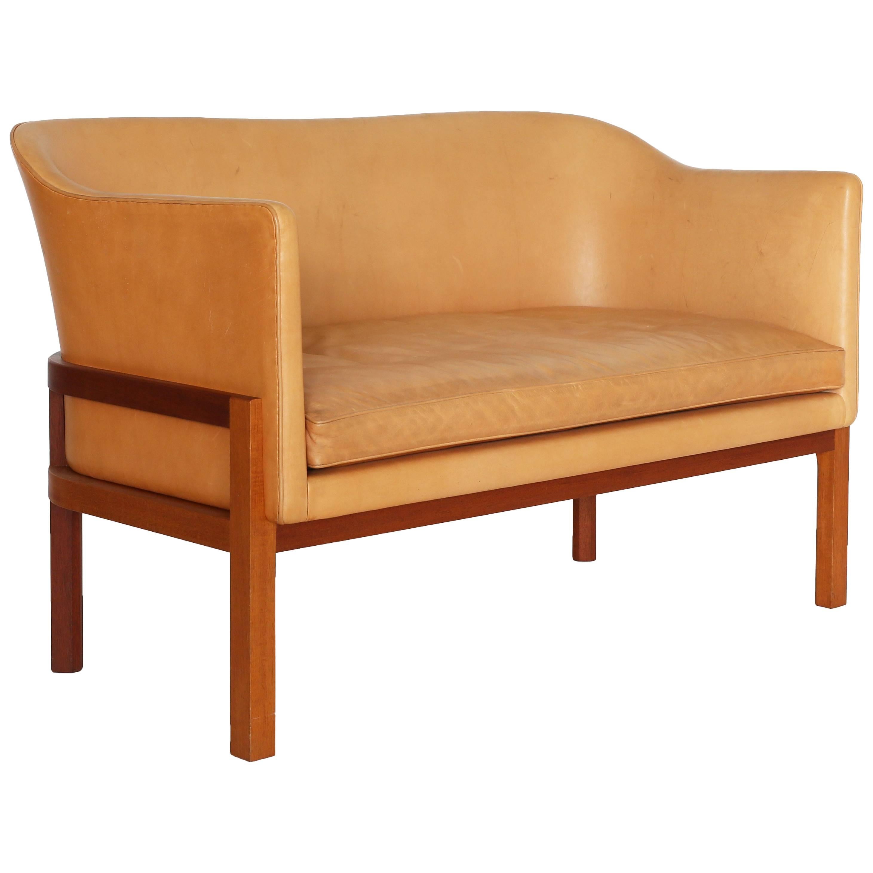 Mogens Koch Sofa in Mahogany and Leather for Rud. Rasmussen