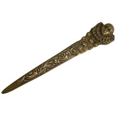 Vintage French Clown Letter Opener or Paper Knife, circa 1900
