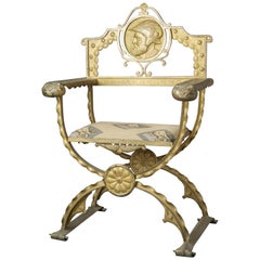 Rare Metal Seat, Italy, late XIXth Century