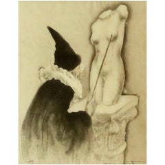 Louis Icart Erotic Etching “The Professor“ La Vie En Seins, 1945