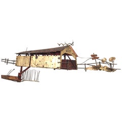 Curtis Jere Covered Bridge Wall Sculpture 