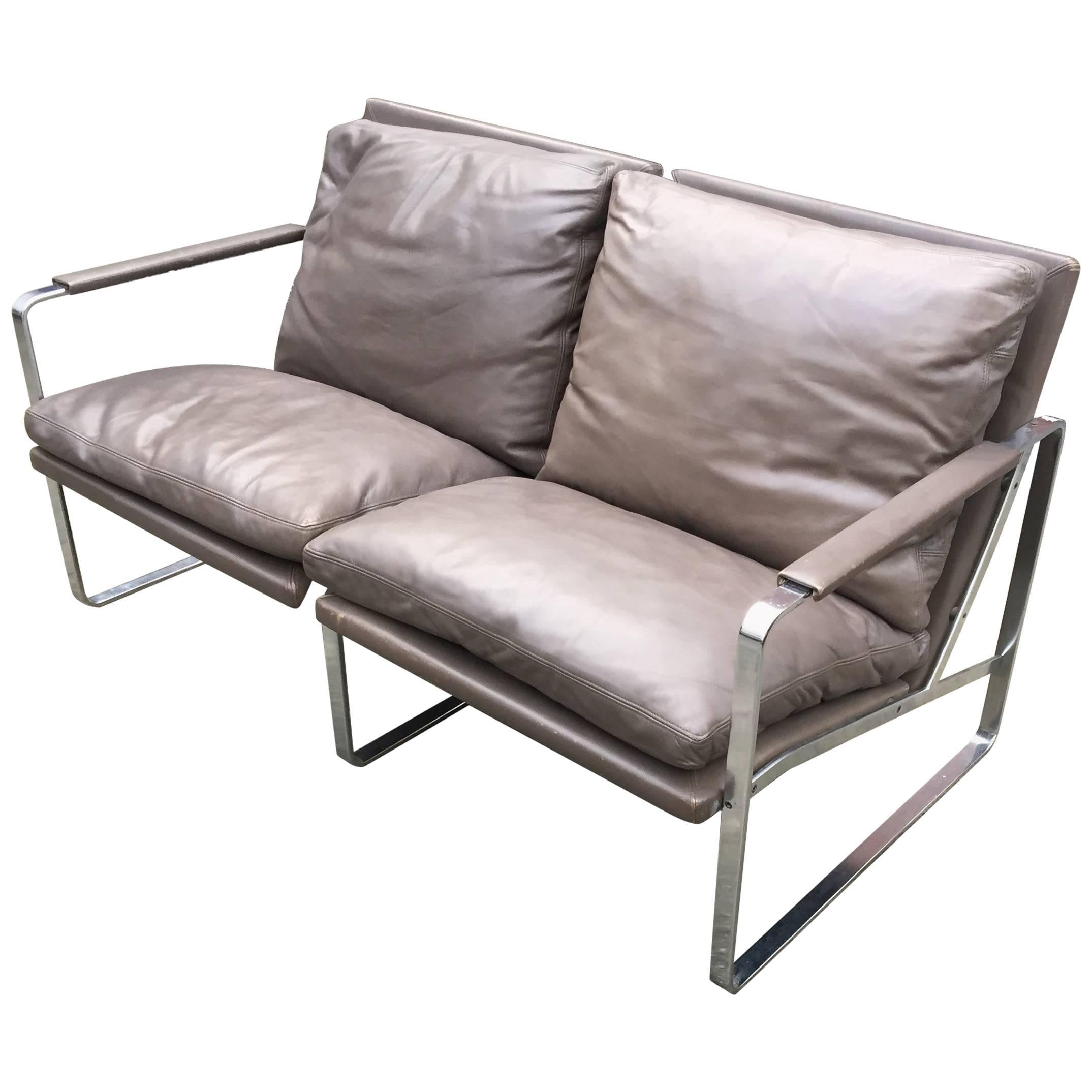 Two-Seat Leather Sofa by Preben Fabricius & Jørgen Kastholm, Walter Knoll