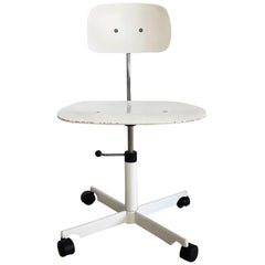 1970s Danish Kevi Adjustable Desk Chair in White