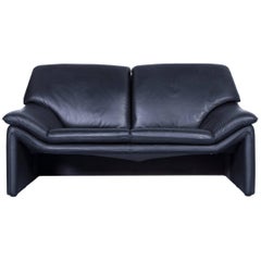 Coussin de canapé deux places en cuir noir Laauser Atlanta Designer