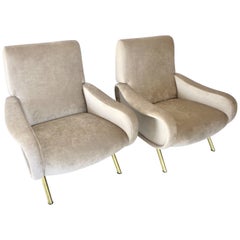 Pair of Italian Lady Chairs by Marco Zanuso by Arflex