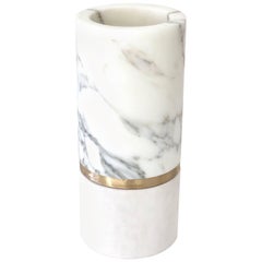 Carrara Marble Bronze Suede Dure Vase by Belgian Designer Michael Verheyden