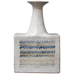 Ceramic Vase with Geometric Line Design by Bruno Gambone, circa 1970s