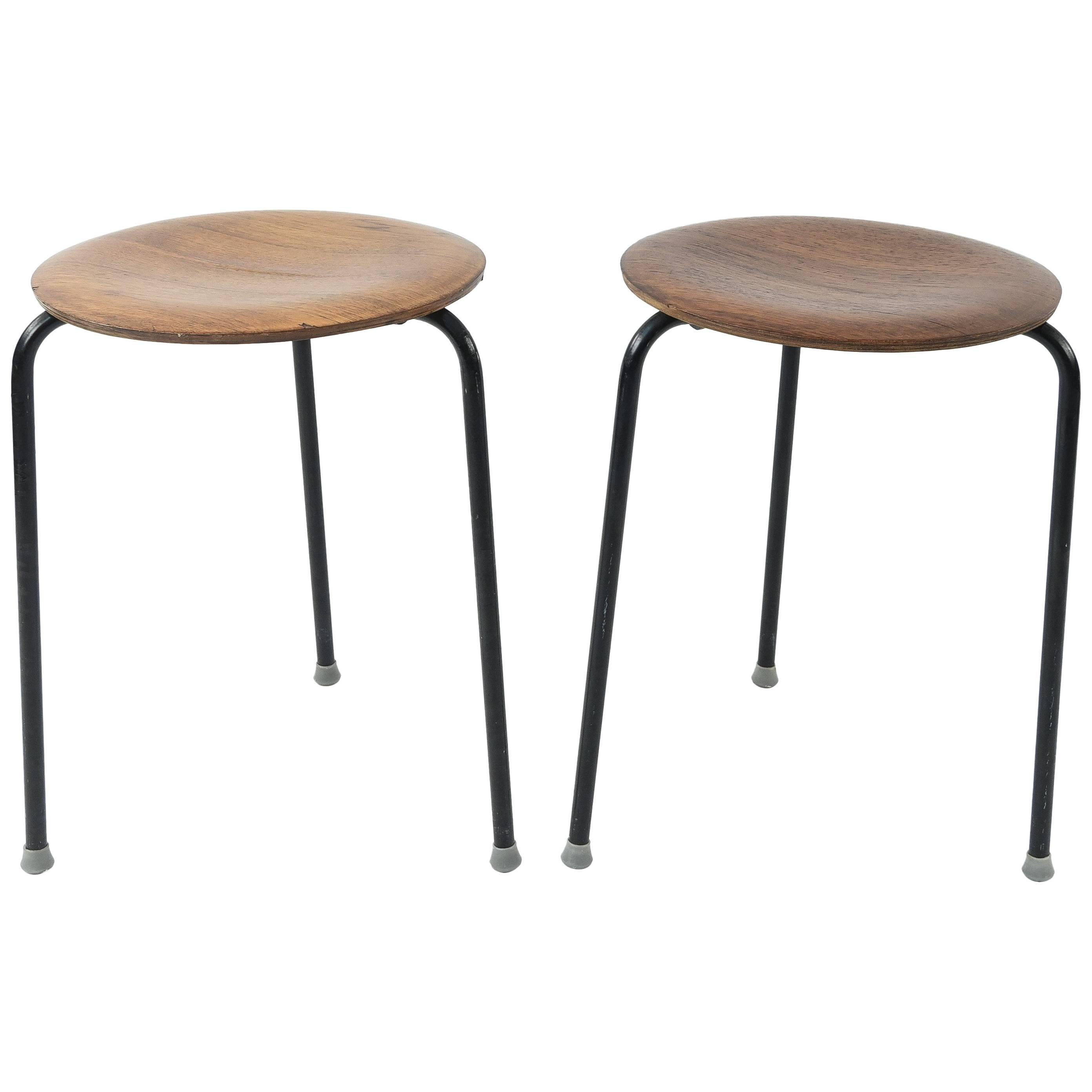 Pair of Arne Jacobson for Fritz Hansen Dot Stools