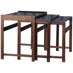Set of Three Danish Nesting Tables in Rosewood