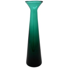 1960s Green Art Glass Vase by Blenko