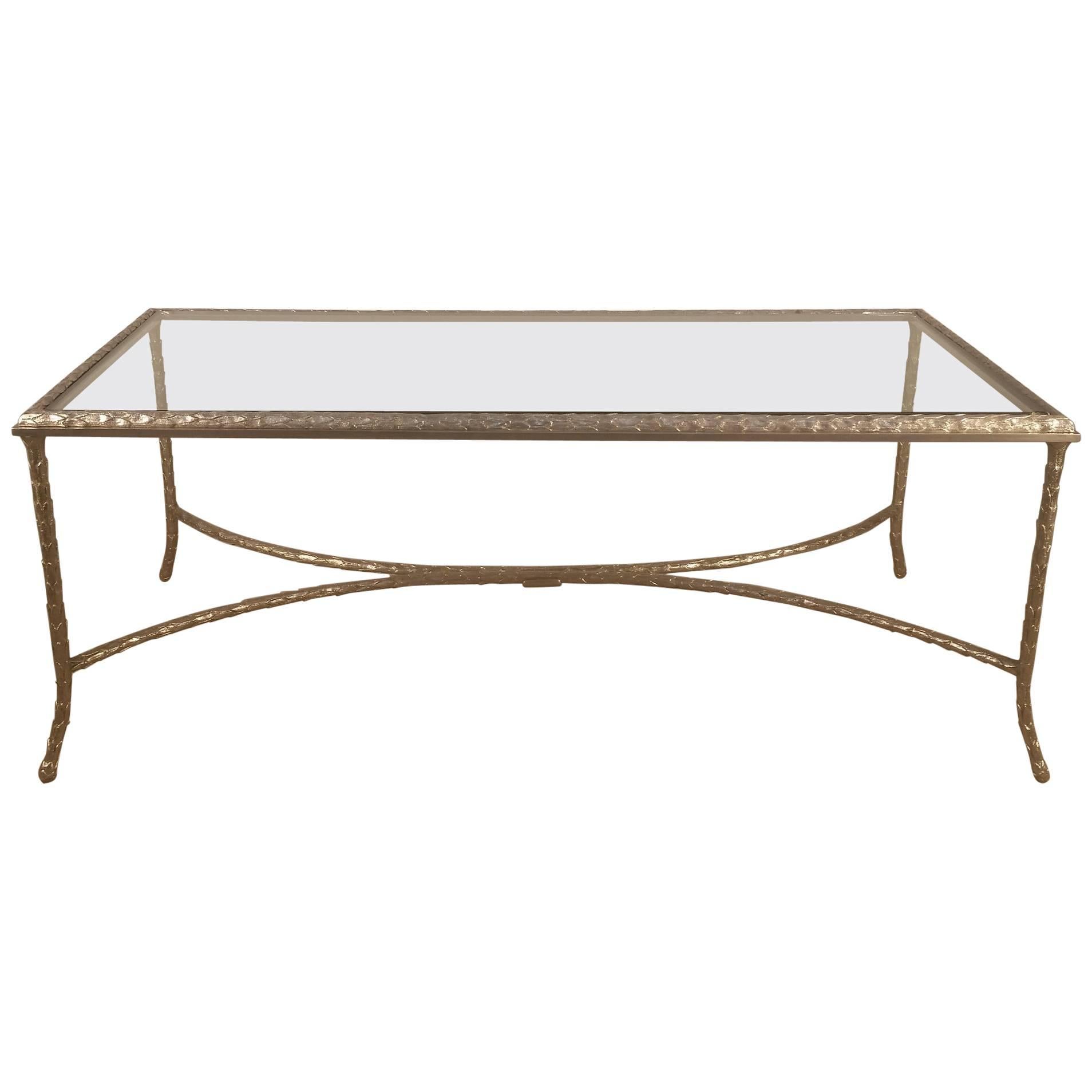 Large Silvered Bronze Cocktail Table by Maison Baguès