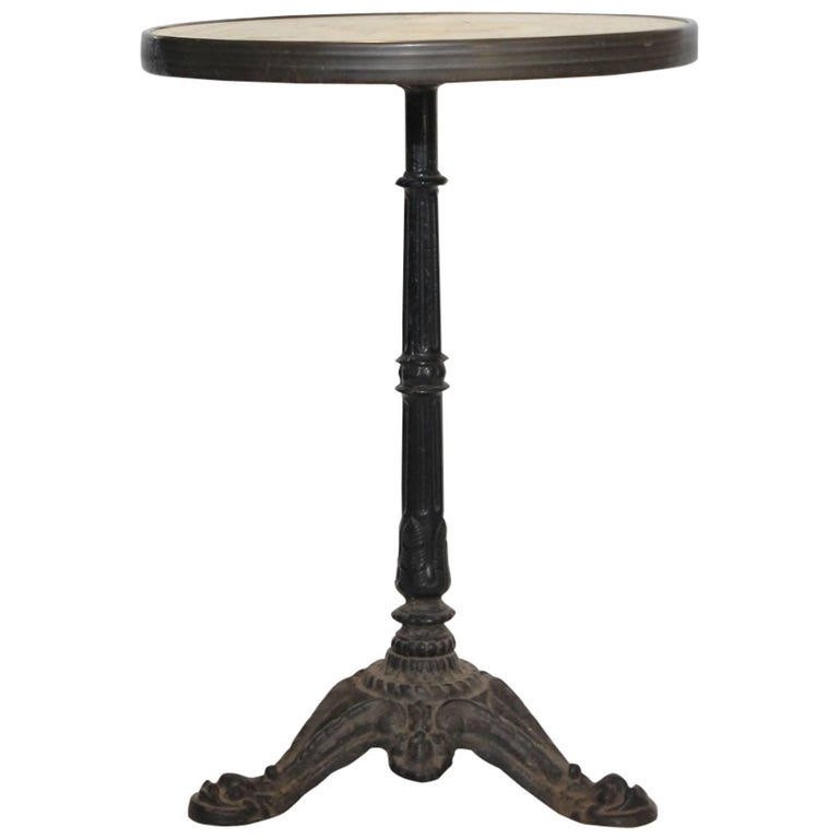 Antique French Bistro Table with Marble Top For Sale at 1stDibs
