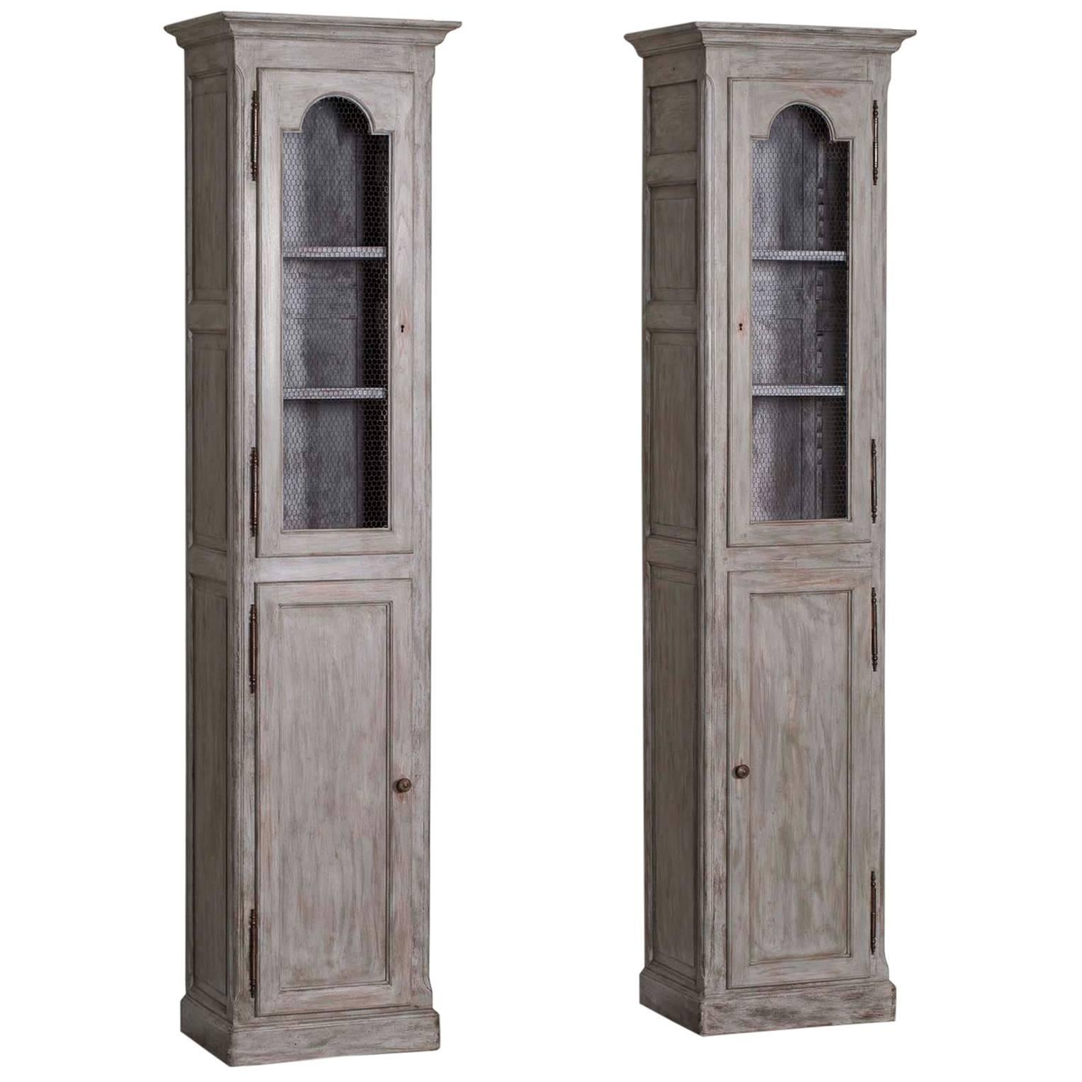 Pair of Antique French Painted Oak Cabinets, circa 1875 For Sale