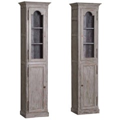 Pair of Antique French Painted Oak Cabinets, circa 1875