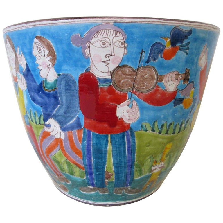 DeSimone Italian Hand-Painted Very Large Pot or Planter at ...