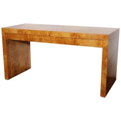 Stylish Milo Baughman Style Midcentury Burlwood Desk