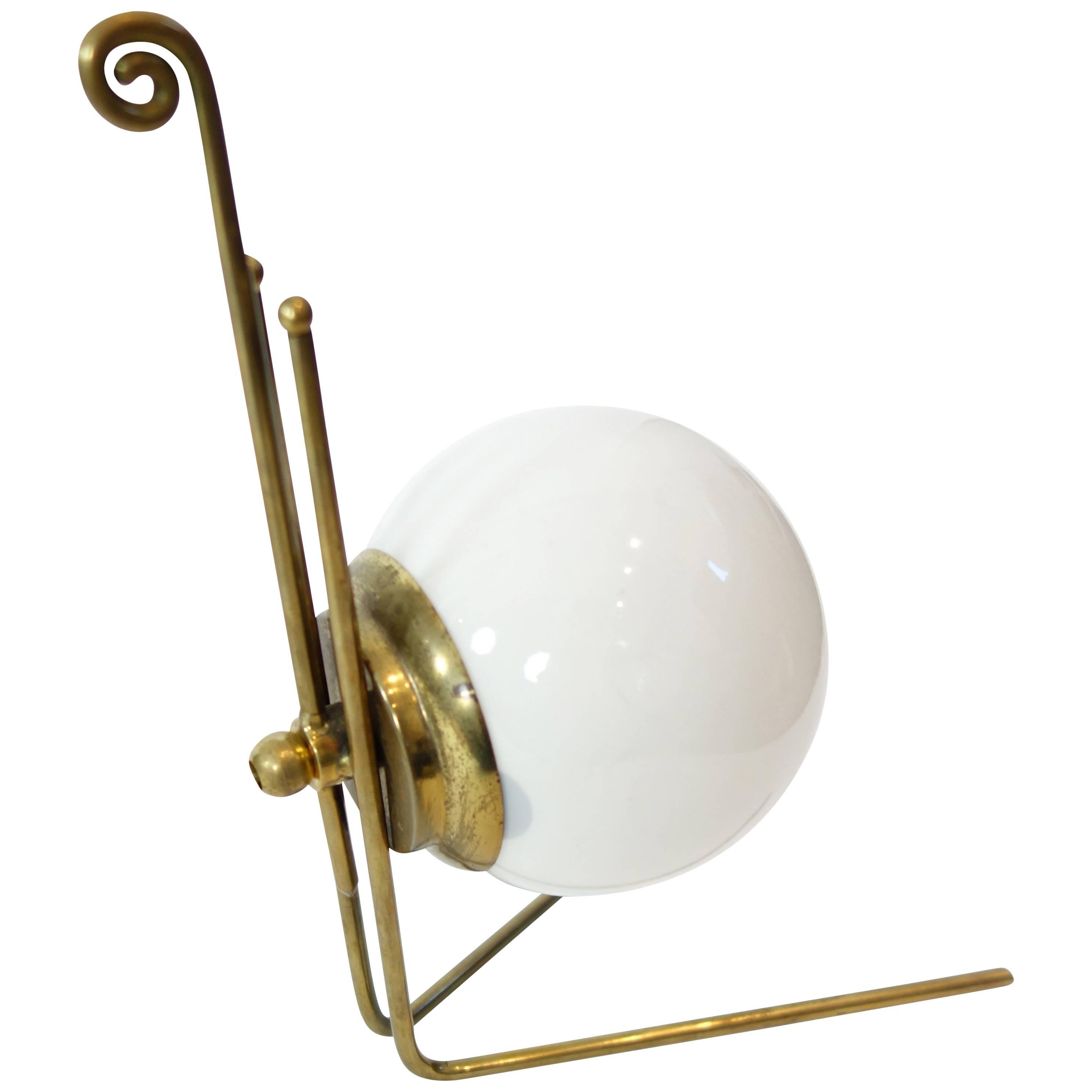 Brass "Fiddlehead" Table Lamp