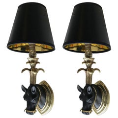 Pair of Maison Baguès Horse Sconces