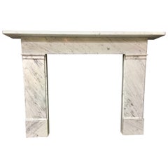 Antique Victorian Carrara Marble Fireplace Surround